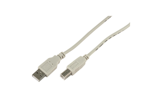 USB-Kabel McPower, 2.0, A-Stecker &gt; B-Stecker, 1,8m, grau