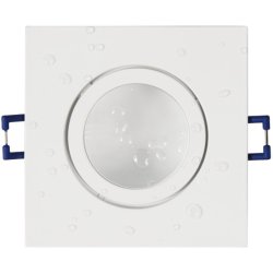 extra flache LED Bad Einbaustrahler Einbauleuchte Einbauspot iP44 230V 5W Eckig | Weiß ohne Leuchtmittel