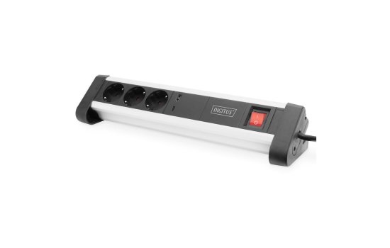 DIGITUS 3-fach Office Steckdosenleiste 1xUSB-A 1xUSB-C Ein/Aus