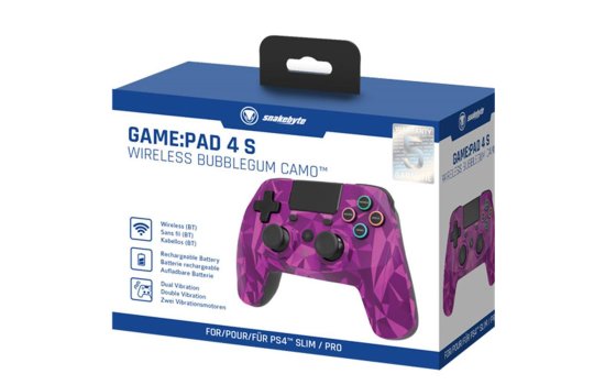 PS4 Controller Game:Pad 4S wirel. bubbl Snakebyte Bluetooth bubblegum camo