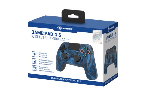 PS4 Controller Game:Pad 4S wirel. camo Snakebyte Bluetooth camo blue