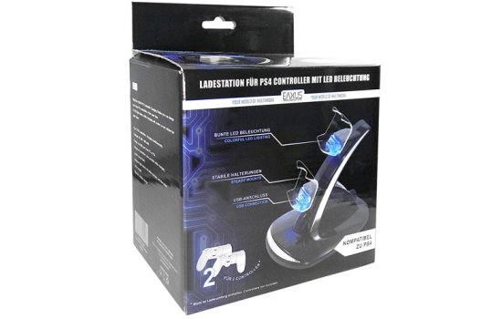 PS4 Ladestation f. 2 Controller EAXUS USB Dual Charger
