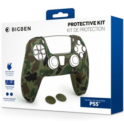 PS5 Controller Silicon Glove BigBen 2 Grips greenCamo