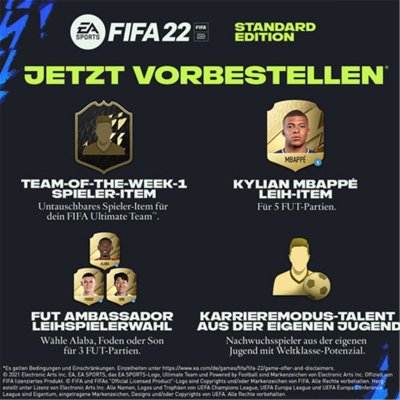 Fifa 22 - Fu&szlig;ball Spiel f&uuml;r PS4 - Deutsche...