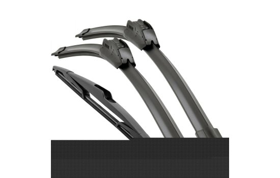 Front- und Heckscheibenwischer Set für Peugeot 1007 | 2005-2009 - Flachbalken