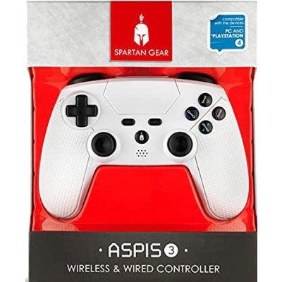 PS4 Controller Spartan Gear wei&szlig; wired  APSIS 3