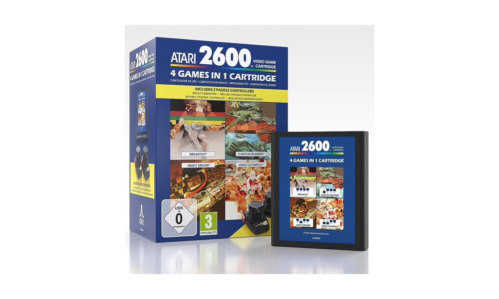 Atari 2600+ 4 in 1 Game Cartridge and Paddle Pack