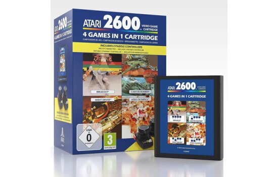 Atari 2600+ 4 in 1 Game Cartridge and Paddle Pack